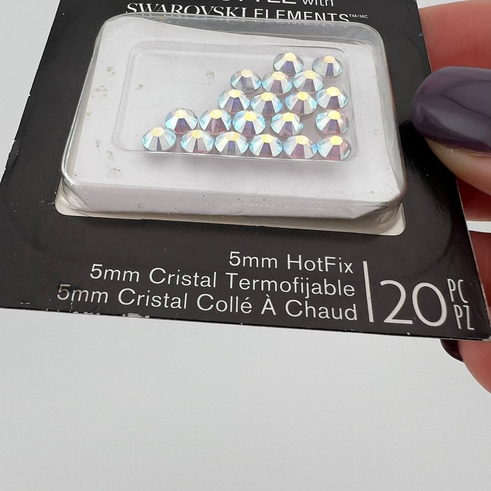 Swarovski AB Rhinestones 5mm HotFix 20pc Aurora Borealis Crystals - Picture 3 of 6